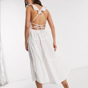 ASOS White sundress with lace up back